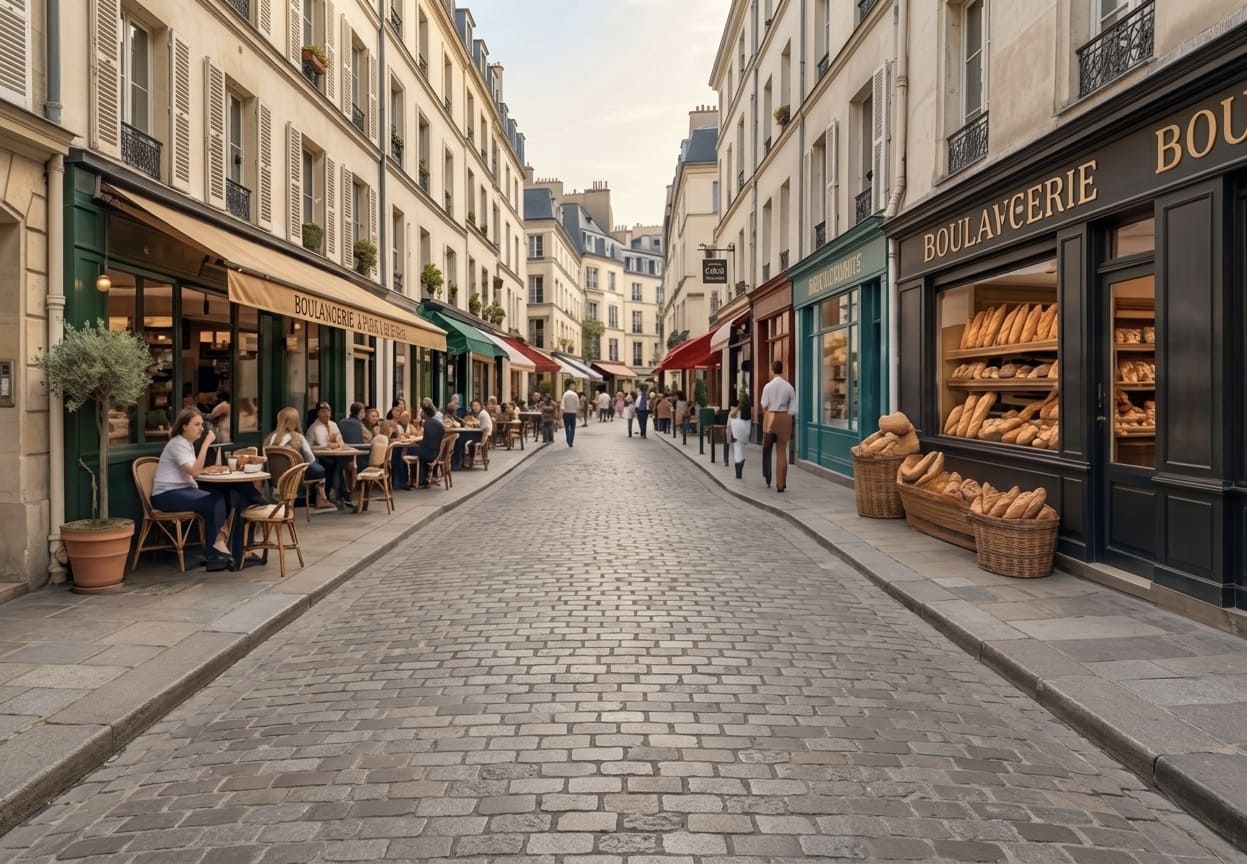 Rue commerçante parisienne